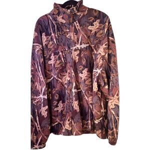 VTG 10,000 ft Above Sea Level Fleece Jacket Mens XXL Camo Tree Branch & Leaf